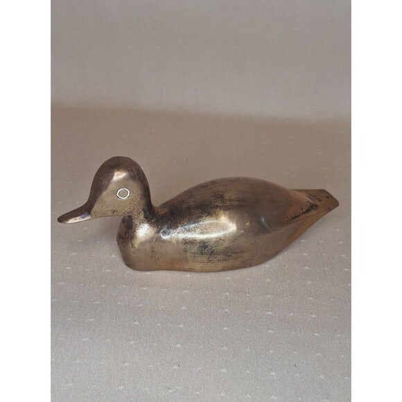 Brass Duck Figurine Approximately 6.5" Collectible Bird - Picture 2 of 6